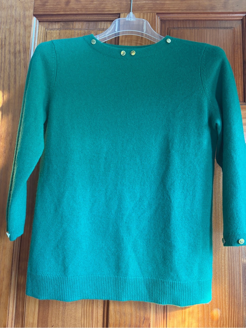Talbots Cashmere Crew Neck Sweater Small Petite Emerald Green Excellent